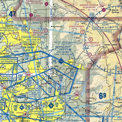 Ramona Airport (RNM) VFR Sectional  Gaming Mouse Pad