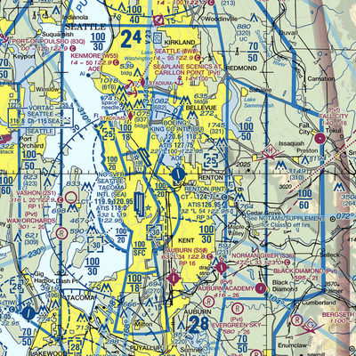 Renton Municipal Airport (RNT) VFR Sectional  Gaming Mouse Pad