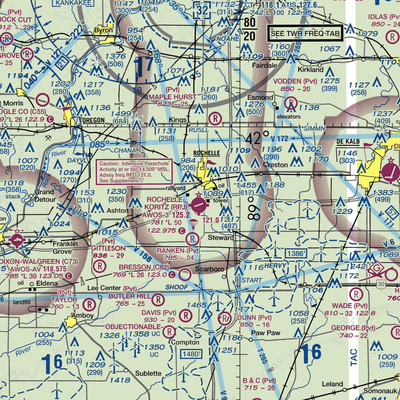 Rochelle Municipal Airport - Koritz Field (RPJ) VFR Sectional  Gaming Mouse Pad