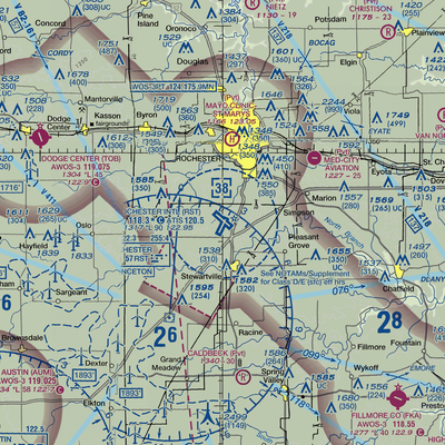 Rochester International Airport (RST) VFR Sectional  Gaming Mouse Pad