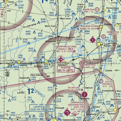 Robinson Municipal Airport (RSV) VFR Sectional  Gaming Mouse Pad