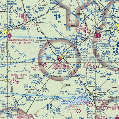 Caldwell Municipal Airport (RWV) VFR Sectional  Gaming Mouse Pad