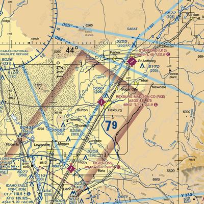 Rexburg Madison County Airport (RXE) VFR Sectional  Gaming Mouse Pad