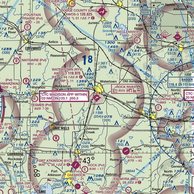 Watertown Municipal Airport (RYV) VFR Sectional  Gaming Mouse Pad