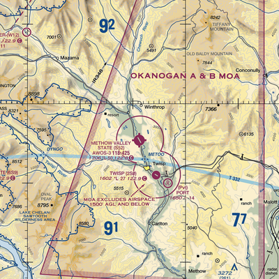 Methow Valley State Airport (S52) VFR Sectional  Gaming Mouse Pad