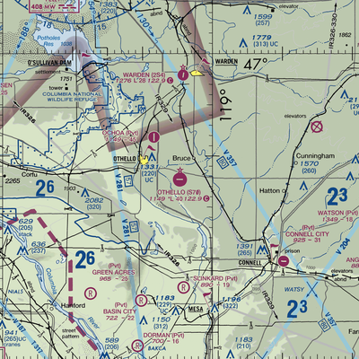 Othello Municipal Airport (S70) VFR Sectional  Gaming Mouse Pad