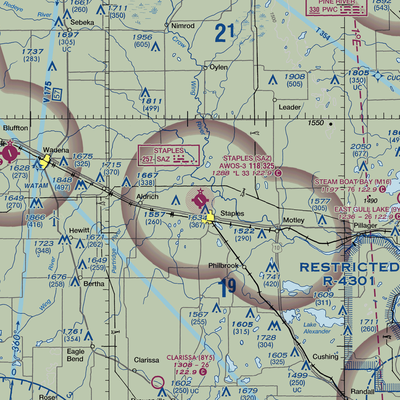 Staples Municipal Airport (SAZ) VFR Sectional  Gaming Mouse Pad