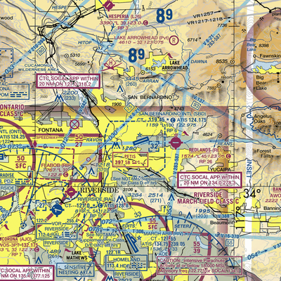 San Bernardino International Airport (SBD) VFR Sectional  Gaming Mouse Pad