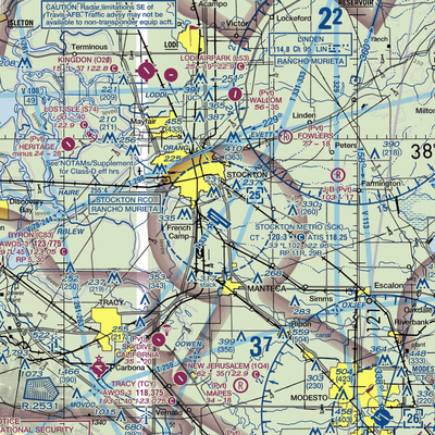 Stockton Metropolitan Airport (SCK) VFR Sectional  Gaming Mouse Pad