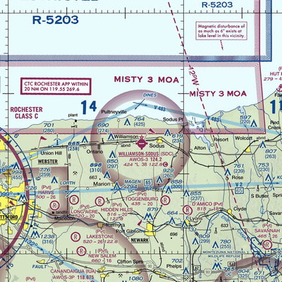 Williamson Sodus Airport (SDC) VFR Sectional  Gaming Mouse Pad