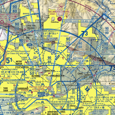 Scottsdale Airport (SDL) VFR Sectional  Gaming Mouse Pad