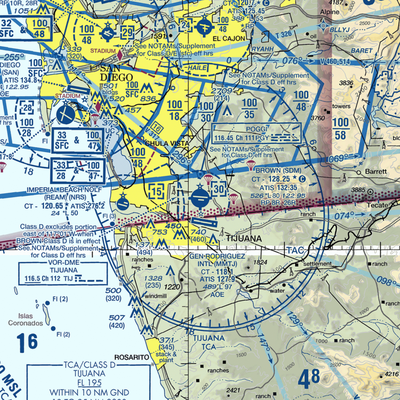 Brown Field Municipal Airport (SDM) VFR Sectional  Gaming Mouse Pad