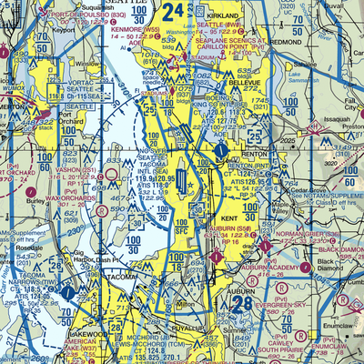 Seattle Tacoma International Airport (SEA) VFR Sectional  Gaming Mouse Pad