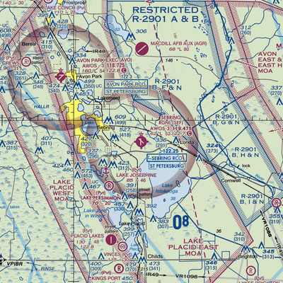 Sebring Regional Airport (SEF) VFR Sectional  Gaming Mouse Pad