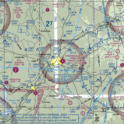 Stephenville Clark Regional Airport (SEP) VFR Sectional  Gaming Mouse Pad