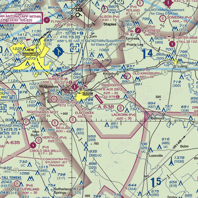 Randolph Air Force Base Auxiliary Airport (SEQ) VFR Sectional  Gaming Mouse Pad