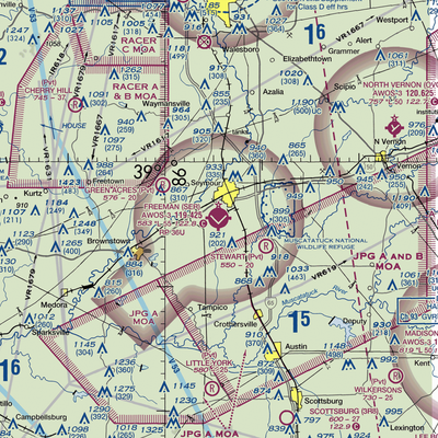 Freeman Municipal Airport (SER) VFR Sectional  Gaming Mouse Pad