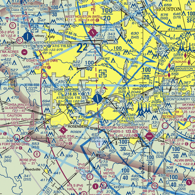 Sugar Land Regional Airport (SGR) VFR Sectional  Gaming Mouse Pad