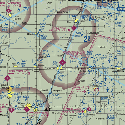 Sheldon Regional Airport (SHL) VFR Sectional  Gaming Mouse Pad