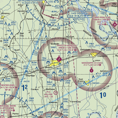 Sikeston Memorial Municipal Airport (SIK) VFR Sectional  Gaming Mouse Pad