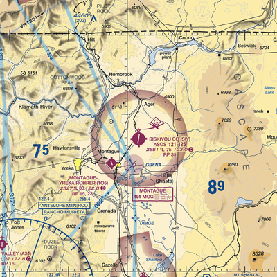 Siskiyou County Airport (SIY) VFR Sectional  Gaming Mouse Pad