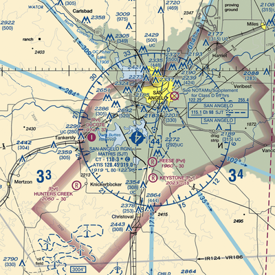 San Angelo Regional Mathis Field (SJT) VFR Sectional  Gaming Mouse Pad