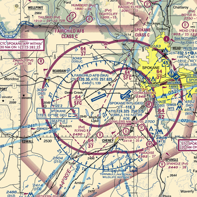 Fairchild Air Force Base (SKA) VFR Sectional  Gaming Mouse Pad