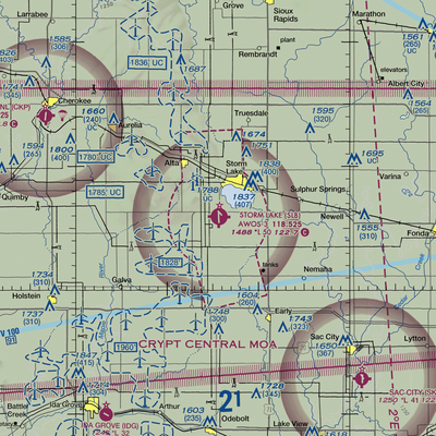 Storm Lake Municipal Airport (SLB) VFR Sectional  Gaming Mouse Pad