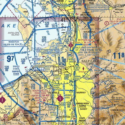 Salt Lake City International Airport (SLC) VFR Sectional  Gaming Mouse Pad