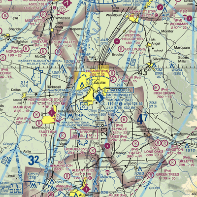 Salem Municipal Airport/McNary Field (SLE) VFR Sectional  Gaming Mouse Pad