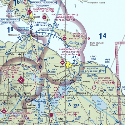 Cheboygan County Airport (SLH) VFR Sectional  Gaming Mouse Pad