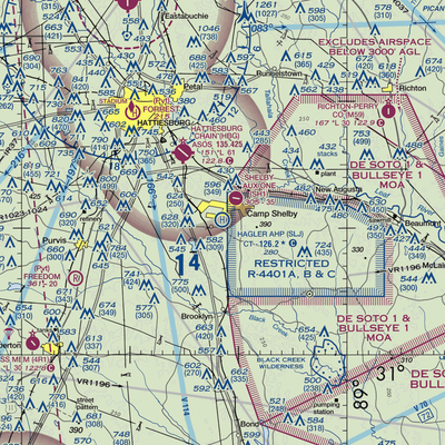 Hagler Army Heliport (SLJ) VFR Sectional  Gaming Mouse Pad