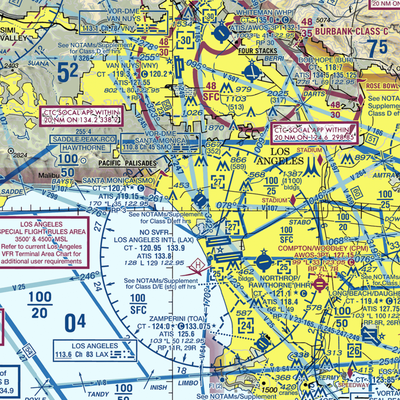 Santa Monica Municipal Airport (SMO) VFR Sectional  Gaming Mouse Pad