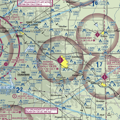 Shawnee Regional Airport (SNL) VFR Sectional  Gaming Mouse Pad