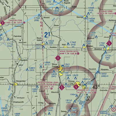 Sioux Center Municipal Airport (SOY) VFR Sectional  Gaming Mouse Pad