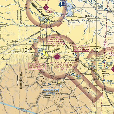 Black Hills Airport-Clyde Ice Field (SPF) VFR Sectional  Gaming Mouse Pad