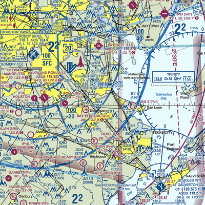 Houston Gulf Airport (SPX) VFR Sectional  Gaming Mouse Pad