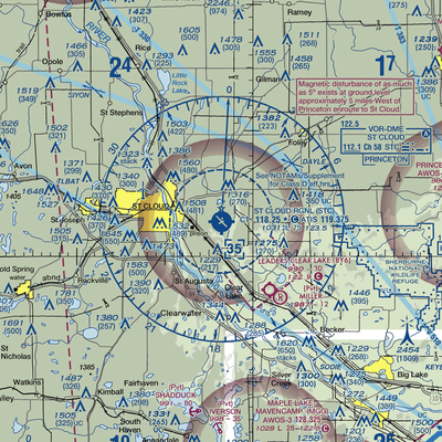 St Cloud Regional Airport (STC) VFR Sectional  Gaming Mouse Pad