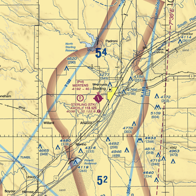 Sterling Municipal Airport (STK) VFR Sectional  Gaming Mouse Pad