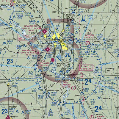 Sioux Gateway Airport/Brigadier General Bud Day Field (SUX) VFR Sectional  Gaming Mouse Pad