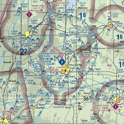 Stillwater Regional Airport (SWO) VFR Sectional  Gaming Mouse Pad