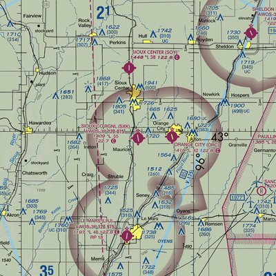 Sioux County Regional Airport (SXK) VFR Sectional  Gaming Mouse Pad