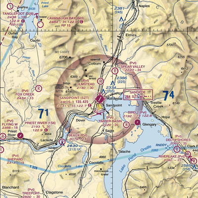 Sandpoint Airport (SZT) VFR Sectional  Gaming Mouse Pad