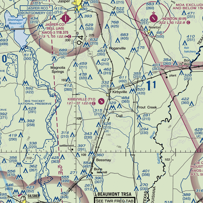 Kirbyville Airport (T12) VFR Sectional  Gaming Mouse Pad