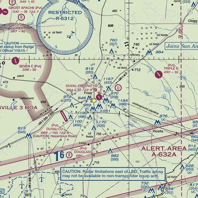 Duval Freer Airport (T19) VFR Sectional  Gaming Mouse Pad