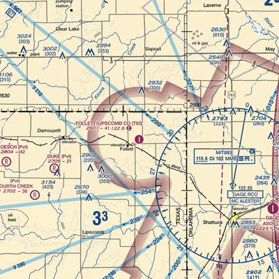 Follett Lipscomb County Airport (T93) VFR Sectional  Gaming Mouse Pad