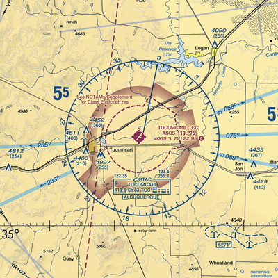 Tucumcari Municipal Airport (TCC) VFR Sectional  Gaming Mouse Pad