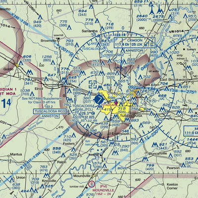 Tuscaloosa Regional Airport (TCL) VFR Sectional  Gaming Mouse Pad