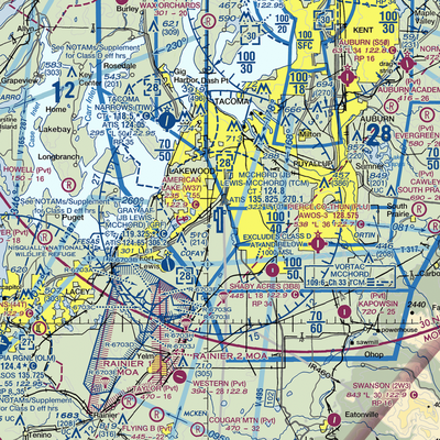 McChord Air Force Base (TCM) VFR Sectional  Gaming Mouse Pad