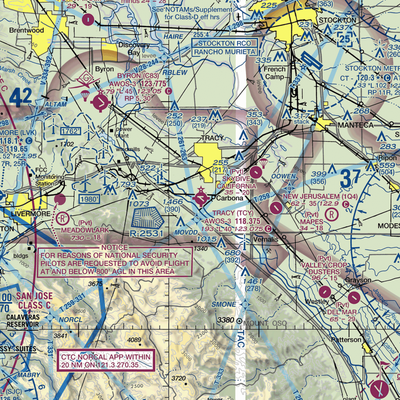 Tracy Municipal Airport (TCY) VFR Sectional  Gaming Mouse Pad